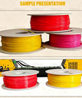 Heavy Duty Desktop 3D Printer Filament Extruder And Recycler Machine Boasts Kickin 500G Per Hour Speed With Smart Auto Wind Spool showing colorful filament spools.