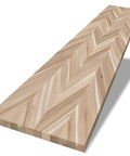 Built Tough Hella Sturdy Chevron Butcher Block Countertop 72 By 25 By 1.5 Inches Unfinished Acacia Solid Wood Table Top close-up view.