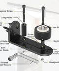 2 Pack Sliding Barn Door Floor Guide Set With Quiet Bearing And Adjustable Rubber Rollers, Rustproof Aluminum Floor Track diagram showing labeled parts