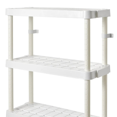 Real Deal Slick Four Tier Adjustable Height Storage Rack For Home Garage Laundry Room And Kitchen Pantry Medium Duty Organizer System Connectible Design White Two Pack Bundle