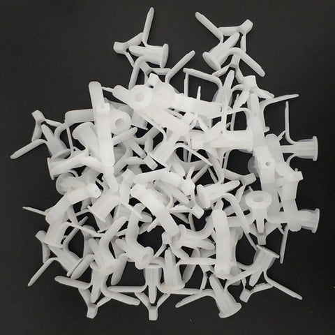 All In One Drywall Anchor Kit With Self Drilling Screws For Hollow Walls Anti Rotation Ribbed Expansion Design Wear Resistant And Weather Tolerant Heavy Duty DIY Friendly For Shelves Cabinets And Picture Frames, white plastic anchors