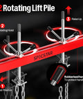 1100 Lb Engine Support Bar Transverse Hoist For Heavy Duty Engine Lifts Durable Thickened Steel With Double Beam Rust Proof Coating Resists Oil And Corrosion Wide Compatibility Across Most Vehicles And Small Engines, red rotating hoist bar with rubber handle