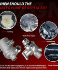 Heavy Duty Electric Engine Water Pump With Aluminum Thermostat For BMW Models showing pump leaks, noises, and overheating signs.