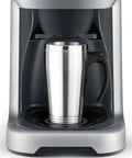 Grind Control Coffee Maker With Built In Grinder, Brushed Stainless Steel, Thermal Carafe, Brew Fresh Third Wave Coffee With Steep And Release Technology, Direct To Carafe, Tall Cup Or Travel Mug with travel mug in tray.