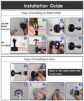 Installation guide for No Drill Magnetic Door Stopper 2 Pack Black Easy Install Door Catch Holder with adhesive and screws