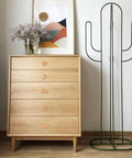 Totally Sweet Wooden Cabinet Knobs Moon Star And Cloud Shapes 6 Piece Set on modern wooden dresser with cactus stand.
