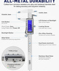 Rechargeable Digital Caliper Six Inch With Backlit LCD Screen And Auto Off All Metal Zinc Alloy Frame For Serious DIY Use High Precision Vernier Caliper Zero To Six Inch Range 0.001 Inch Accuracy Type C Charging Three To Four Month Battery Life