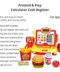 Pretend Play Cash Register Toy With Barcode Scanner Calculator Microphone Play Food And Supermarket Checkout Gear For Kids