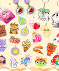 Colorful keychains made from DIY Shrink Plastic Keychain Kit With 140 Pieces Shrink Sheets And 120 Accessories, cartoon designs