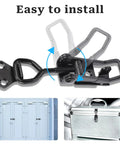 Beefy 300 Lb Heavy Duty Toggle Clamp Set With Quick Release Pull Latch in black iron for doors and boxes, easy to install graphic.