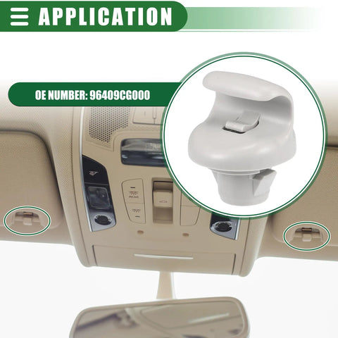 Sun Visor Clip Holder For Nissan Sentra 2015 2019 Easy Install Sun Visor Bracket Hook Replacement Compatible With 350Z 2003 2009 And Juke 2013 2017 Plastic Gray shown in car interior.