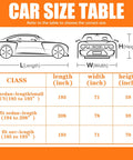 Size chart for All Weather Car Cover For Sedans, Waterproof And Windproof, UV Sun Protection, Scratch-Resistant Outdoor Universal Fit.