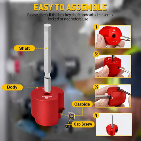 Aluminum 1 Inch Head PVC Fitting Saver and Pipe Reamer with 0.236 Inch Hex Shaft Socket Saver assembly instructions.