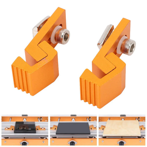 Cool Glomora 2Pcs Aluminum Tiger Claw Side Clamps For 3018 Pro Ultra CNC Machine with serrated grip design.