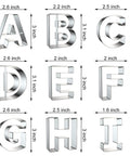 Alphabet Letter Cookie Cutter Set 26 Pcs Large 3 Inch Stainless Steel Bakeware For Fondant Biscuits Dough Molds A-I