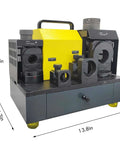 Heavy Duty Workhorse Drill Bit Grinder Sharpener Adjustable 3 To 26 Mm Angle Drill Tool With 24 Piece Collector Set shown from the side.
