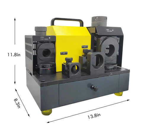 Heavy Duty Workhorse Drill Bit Grinder Sharpener Adjustable 3 To 26 Mm Angle Drill Tool With 24 Piece Collector Set shown from the side.