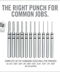 Accu Punch 11 Piece Roll Pin Punch Set With Nickel Plated Steel Punches That Are Corrosion Resistant And Built To Last displayed in set