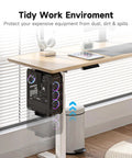 Adjustable Under Desk PC Mount And Wall CPU Rack With Full 360 Rotation For Organized Gaming Setups, showing PC tower mounted under desk.