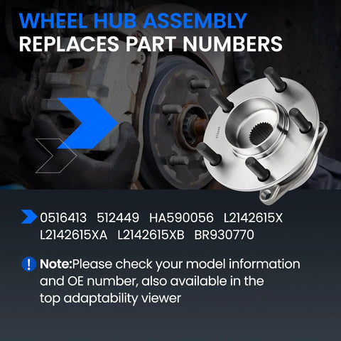 Rear Wheel Bearing And Hub Assembly For Mazda CX9 2007 2008 2009 2010 2011 2012 2013 2014 2015 5 Lug 2 Piece Set AWD Direct Fit