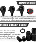 Chamfer design on 107 Piece Bit Socket Set With 1/4 3/8 And 1/2 Inch Drives Torx Tamper Proof Extra Long Hex Ball End Hex