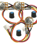 Three Pack B10K Knurled Shaft Linear Taper Rotary Potentiometer XH2.54 3P WH148 10K Potentiometer Single Turn Carbon Film Variable Resistor