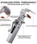 No Sweat Drawer Front Installation Clamps With Quick Release Bow Clips One Click Locking System For Cabinet Panel Alignment Heavy Duty Woodworking Fixing Tool Dead On Precision with stainless steel body and clips.
