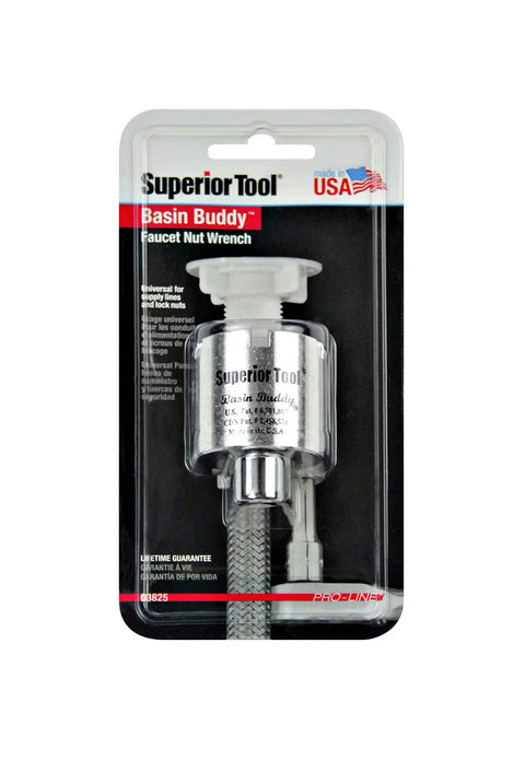 Basin Buddy Faucet Nut Wrench Grabs Metal PVC Plastic And Coupling Nuts Universal Tool in packaging