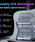 Space Saving Dual Layer 3D Printing Workstand With Pull Out Shelves, 15kg Per Layer, Metal Damping Slides, Anodized Bracket, Filament Storage