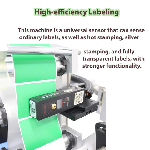 Straight Up Real Deal Fully Automatic Labeling Machine For Flat Surfaces With Touch Screen Control and Smart Auto Correction, sensing various labels.