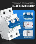 DC Small But Mighty Miniature Circuit Breaker 1000V Non Polarity 2 Pole 32A MCB With DIN Rail Mount, features highlighted