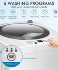 Control panel of Full Auto Portable Washing Machine, 8 Pounds Compact Laundry Washer Spin Dryer Combo With Led Display, three water settings.