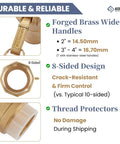 Heavy Duty 3 Inch Camlock Fittings Type DP Forged Brass Leak Proof Dust Plug showing 8-sided design and thread protectors for durability.