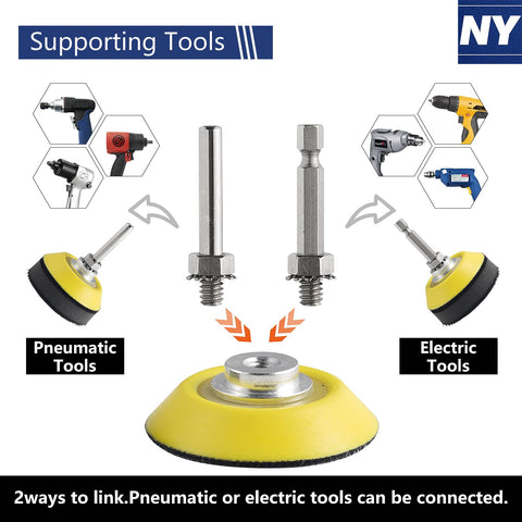 Pneumatic and electric tool attachments for 2 Inch Sanding Discs Set For Drill Wet Dry Silicon Carbide With 12 Grits From P80 To P5000