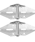 Rotating Concealed Door Hinges Set Two Piece Beefy Heavy Duty Exterior Spring Loaded Cabinet Hinge with mounting bolts shown