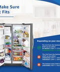 Refrigerator illustration showing shelf dimensions for Easy Fit Crisper Pan Cover For Fridge Frigidaire 16.5 X 15.625 In replacement part.