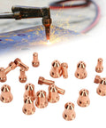 20Pcs Plasma Electrode And Nozzle Kit For PT80 IPT-80 PTM-80 Plasma Cutters Brass Consumables Replacement arranged on a table
