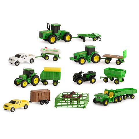 John Deere Farm Toy Set 1 64 Scale Tractors And Trucks Playset With Fencing And Horse Figure 26 Piece Durable Die Cast Farm Collection