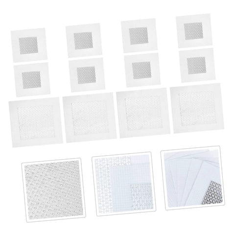 12 Piece Self Adhesive Wall Patch Kit With Sturdy Mesh Drywall Patches For Quick Hole Repair in Home and Office Use.