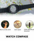 Wrist Compass For Outdoor Adventure And Hiking Gear Must Have Lightweight Survival Tool For Camping Fishing And Hunting Black Band Navigator on map