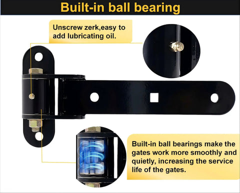 Beefy 13 Inch Heavy Duty Gate Hinges That Handle 900 Lbs Load Capacity with built-in ball bearing detail