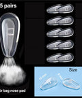 Gripping Silicone Air Bag Eyeglass Nose Pads Replacement Kit With 3 In 1 Mini Screwdriver Tweezer And Microfiber Cloth For Hassle Free Frames Fix And Slick Specs Comfort - 5 pairs of clear silicone nose pads.