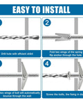 Installation guide for 34 Piece Butterfly Toggle Bolts Kit With 1/4 Inch Four Pack 3/16 Inch Eight Pack And 1/8 Inch Twenty Two Pack Zinc Plated Hollow Wall Anchors