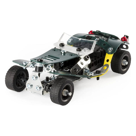 Assembled Roadster 5-In-1 Building Kit with 174 Parts, Pull-Back Racer, Real Metal Components for STEM Education