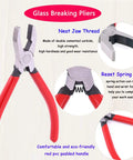 Must Have Complete Glass Cutting Tool Set Kit With 8 Inch Tile Nippers 8 Inch Running Pliers 6 Inch Breaking Pliers