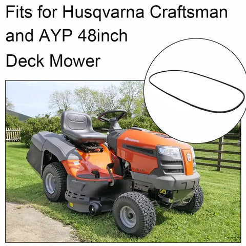Solid Rubber Lawnmower Drive Belt For 48 Inch Decks on Husqvarna and Craftsman AYP riding mower