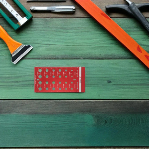 Ultimate Red Aluminum Alloy Thread Pitch Gauge Tool For Fasteners That Measures Standard And Metric Sizes With Precision Accuracy Perfect For Carpenters Mechanics And DIY Pros Who Need A Reliable Screw Nut Size Checker On The Go, red metric gauge