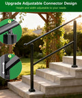 Built Tough Metal Handrail Kit With Fade Proof Finish And Fully Adjustable Height For Secure Outside Porch Deck Balcony Projects features adjustable connector design for customized fit.