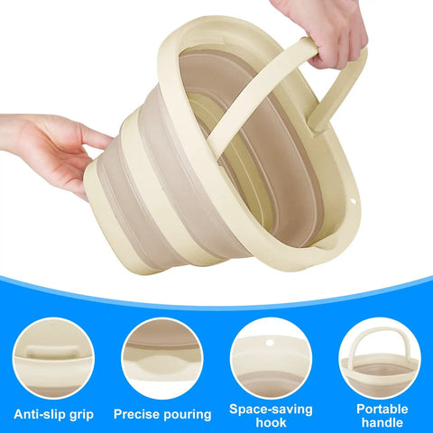 5L Collapsible Bucket With Durable Handle For Car Washes And Window Cleaning Grab And Go Water Pot For Pets And Outdoor Tasks