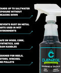 Marine Gear Lubricant And Cleaner For Reels, Boat Motors, Downriggers And Tackle, 16 Oz Trigger Spray Saltwater Safe Easy
